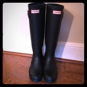 Hunter boots matte black